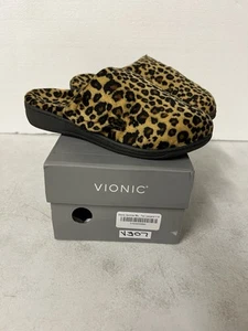 Vionic Gemma Women’s Comfort Mule Faux Slippers - Tan Leopard - Size: 5 M - Picture 1 of 7