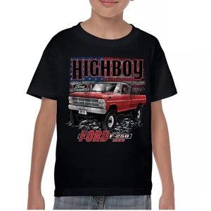 1971 Ford F250 Highboy Youth T-shirt Classic American Pickup Truck 4x4 Kids - Picture 1 of 36