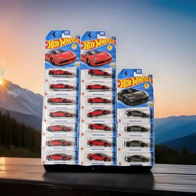 2025 Hot Wheels Ferrari SF90 Stradale Red & Gray Lot Of 18 New Model #191 Exotic - Image 1 of 4