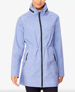 32 DEGREES Women's Blue Hooded Water-Resistant Anorak Raincoat Jacket 2X New - Picture 1 of 3