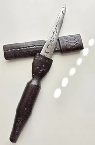 RAR altes Vintage Afrikanisches Stammesmesser Touareg Kunst Dolch Eisen Ledergriff  - Bild 1 von 6