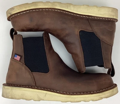 Danner Men's 6" Leather Bull Run Steel Toe Chelsea Work Boots Brown Size 11 D - Image 1 of 4