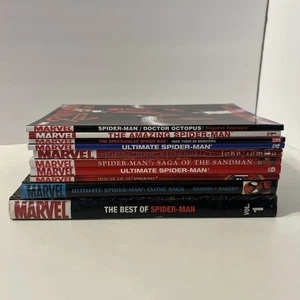 Lotto di 8 libri tascabili The Amazing Spider-Man Modern/VTG Ultimates + 2 copertine rigide - Foto 1 di 13