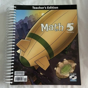 BJU Press Math 5 Teacher's Edition ( Third Edition ) INCLUDES CD Bob Jones - Foto 1 di 2