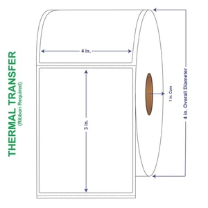 4" x 6" Etiketten für den allgemeinen Gebrauch, mit Perf abnehmbaren selbstklebenden Thermotransfer Etiketten, - Bild 1 von 1
