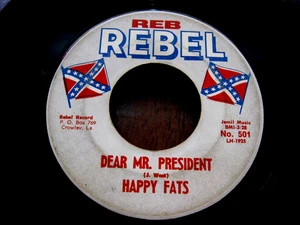 Happy Fats RARE REBEL 45 ~ Dear Mr. President /  Veterans Plea  VG+ Vinyl - Imagen 1 de 2