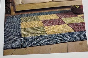 Knitted Patchwork Rug Knitting Pattern Pages From Book - Picture 1 of 2