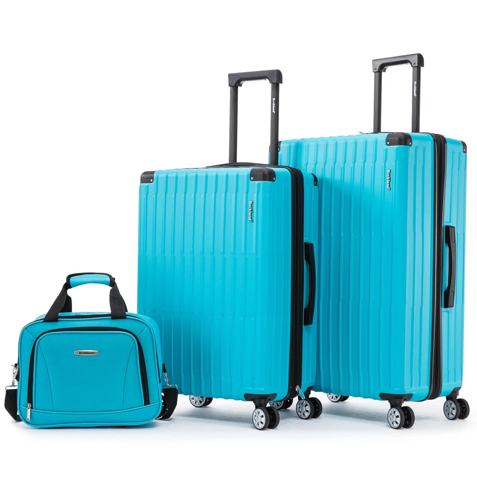 3 Luggage Set, 2-Piece Hardside Spinner Wheel Uprights with Tote, Turquoise - Image 1 of 4