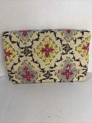 Cartera sin asas Anthropologie Miss Albright Philadelphia bordada con cuentas India Foto 1 de 4
