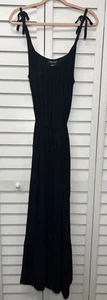 Maxi Vestido City Chic Tropical Escape Fluido Correa de Espagueti Talla Pequeña Negro Nuevo con Etiquetas - Imagen 1 de 12