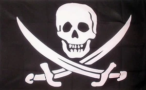 CALICO JACK RACKHAM 3 X 2 FUSS FLAGGE PIRATENFLAGGEN Jolly Roger Schädel und Schwerter - Bild 1 von 1
