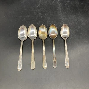 set of 5 International silver starmark Rogers/Brosreiforced plate lg spoons - Picture 1 of 3