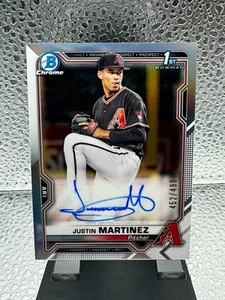 2021 Bowman Chrome Justin Martinez 1st Bowman Auto Refractor /499 - Picture 1 of 1