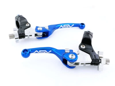 2004-2013 Honda CRF70F / 80F / 100F ASV F4 Brake & Clutch Lever PAIR PACK Blue - Image 1 of 4