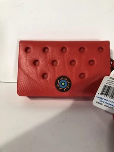 Red Optari wristlet  6.25"x3.75" accepts Fobbz to accent looks like crocs - Picture 1 of 5