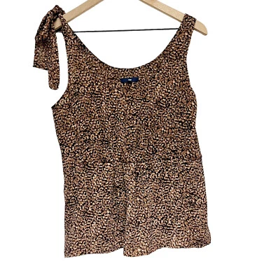 Top de mujer Gap sin mangas con estampado de guepardo talla S con corbata al hombro Foto 1 de 4