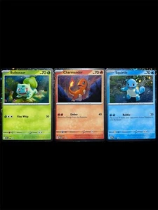 Pokémon 151 Promo Bulbasaur Charmander Squirtle SVP 046 047 048 Kanto Cosmo Holo - Picture 1 of 8