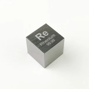 Rhenium Metal 10mm Cube Full Density 21.04grams 99.99% Element Re Specimen - Picture 1 of 3