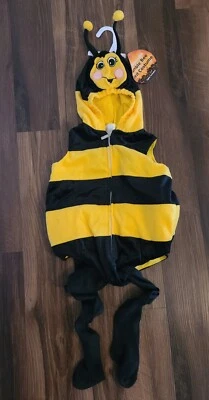 Bumble Bee Vest Costume w/ Tights Toddler Size 18-36 Months Halloween - Image 1 of 3
