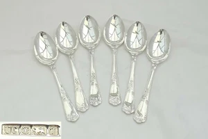 RARO JUEGO DE 6 CUCHARADITAS LA REGENCE DE PLATA ESTERLINA REINA ISABEL II HM 1993 - Imagen 1 de 12
