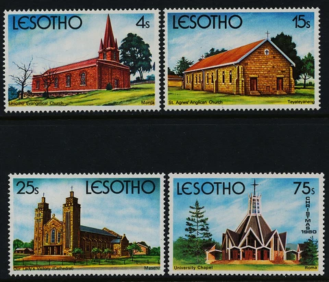Lesotho 314-7 MNH Christmas, Church, Architecture Cover