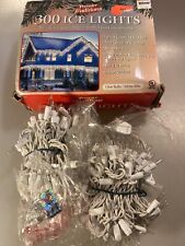 300 Holiday Ice Lights, White Wire, Clear Bulbs, Indoor/outdoor. 19 ft, New !