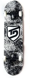 Complete 31.5 x 8.0" - 7 Ply Birch - Abec 5 - Black/White - Picture 1 of 6