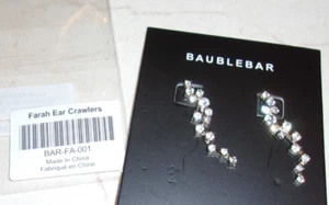 Baublebar Farah Ear Crawler Rhinestone Accent Earrings- New - Picture 1 of 6