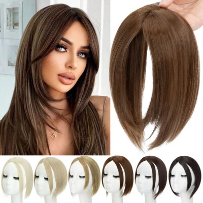 EN VENTA 100% Como Cabello Humano Topper Toupee Falso Golpes Pieza Clip En Base Seda Top Foto 1 de 4