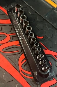 Juego de enchufes semiprofundos Snap On Flank Drive Xtra FDX 12 piezas 1/4" 6Pt 5-15 mm 112YTMMSY - Imagen 1 de 3