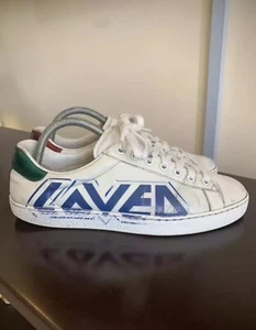 Gucci White Leather Ace Loved Print Low Top Lace-Up Sneakers Sz US 6.5 - Picture 1 of 12