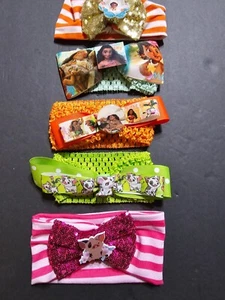 Handmade Hair Bows - Disney Princess - Moana - Elastic Headband #1 - Picture 1 of 6