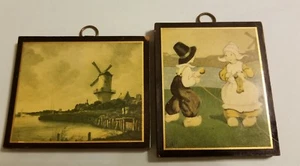 Miniature ART Windmill by Jacob Van Ruisdael & Dutch Children Knitting  - Picture 1 of 11