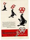 1939 Ballantine Beer three rings seals sea lions art Vintage Print Ad