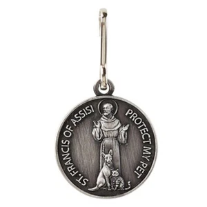 Heiliger Franz von Assisi Haustiermedaille - Protect My Pet Charm für Hund/Katze Halsband - Bild 1 von 6