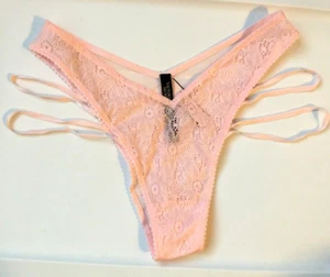 Victoria's Secret Brazilian-Höschen Pink Wildflower Spitze Gr. S Blumen Spitze Träger - Bild 1 von 11