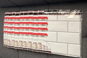 White Subway Peel & Stick Wall Tile 12" Kitchen Bath Backsplash LOT OF 10 Tiles - Picture 1 of 2