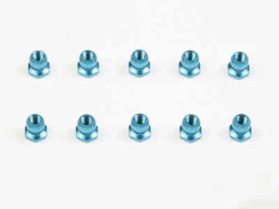 Tamiya 53869 5mm Aluminum Short Ball Nut (Blue/10 Pcs.), (TT02R/TA07/XV01/M07) - Image 1 of 2