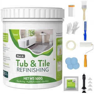 17oz White Tub and Tile Paint, Low Odor Tub and Tile Refinishing Kit for Bath... - Picture 1 of 7
