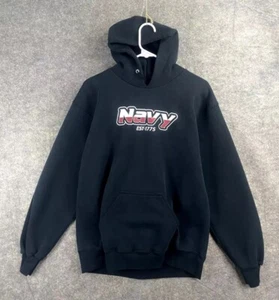 VTG navy Hoodie Men's Medium Black EST-1775 Jones & Mitchell - Picture 1 of 9