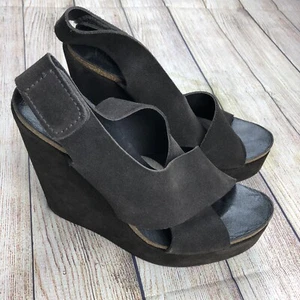 Pedro Garcia Platform Slingback Wedge Sandals Denia Brown Suede Sz EU 40/10 - Picture 1 of 11