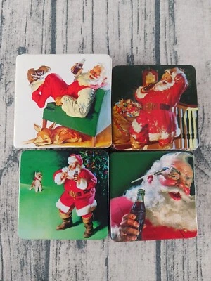 Coca Cola Santa Claus Christmas Drink Coasters Coke Cork Backing Lot Of (40) - Image 1 of 4