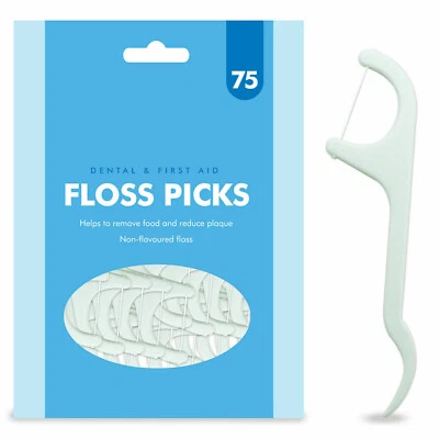 BOL 75pk Dental Floss Sticks | Tooth Floss Teeth Picks | Oral Care Plaque Remover