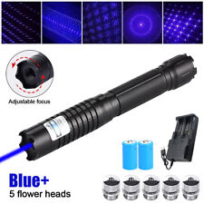 6W Blue Burning Laser Pointer Pen High Power Visible Light Rechargeable 990Miles
