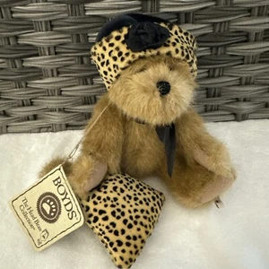 Boyds Bär Diva Gepard Bär Teddy Plüsch Handtasche Hut Kopf Bohne denkt an dich 8 Zoll - Bild 1 von 8