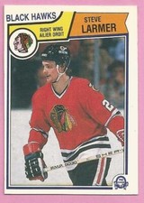 1983-84 OPC O-Pee-Chee Hockey Card #105 Steve Larmer ROOKIE RC *A9