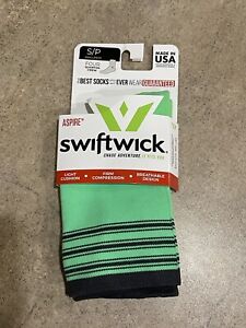 Swiftwick ASPIRE Four Quarter CREW SOCK 1 pair Black/Green Small