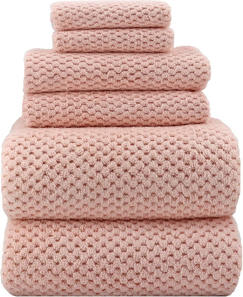 Juego de 6 toallas de baño de gran tamaño 39"x78" sábanas de ducha extra grandes suaves de secado rápido Foto 1 de 4