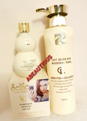 LUXE Lait Selfie 24H Booster Collagen Body Milk 500ml+ Serum + Face cream (3pcs set)