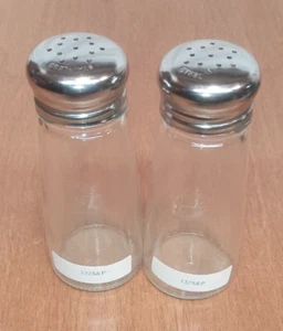 Lot of 44: Tablecraft Salt / Pepper Shakers Glass Stainless Tops Restaurant Bulk - Picture 1 of 15